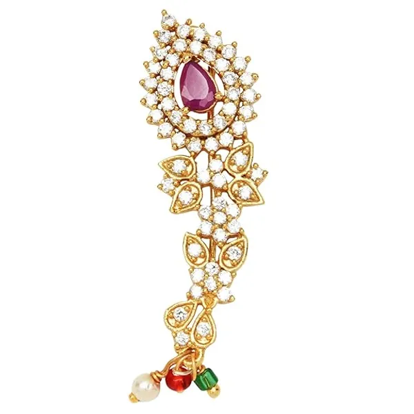 Gold-Plated_American_Diamond_AD_Stone_Floral_Design_Banu_Nath_Maharashtrian_Nath(No_Piercing_Required)_For_Women_&_Girls