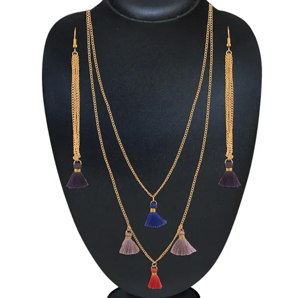 Multicolor_Tassel_Necklace_and_Earring_Set_For_Women_&_Girls