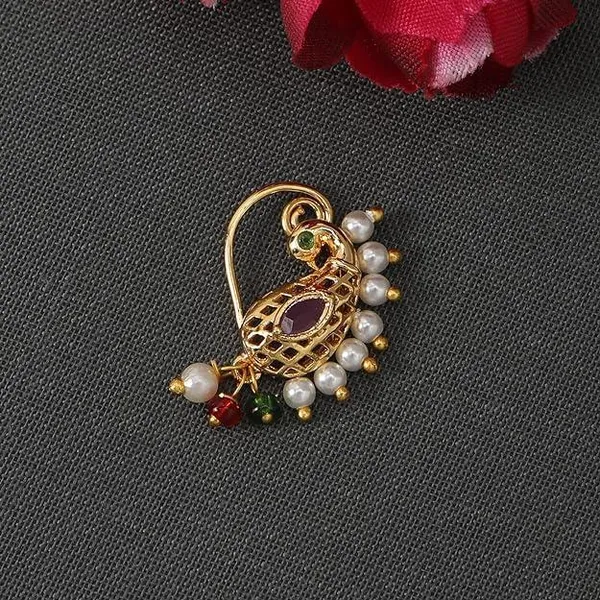 Gold-Plated_Cz_Studded_Beaded_Nath_Nosepin_For_Women_&_Girls