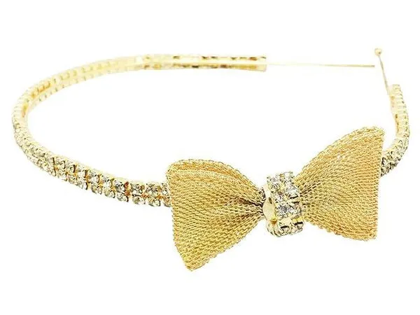 Gold-Toned_White_Rhinestone_Bow_Hairband_For_Women_&_Girls