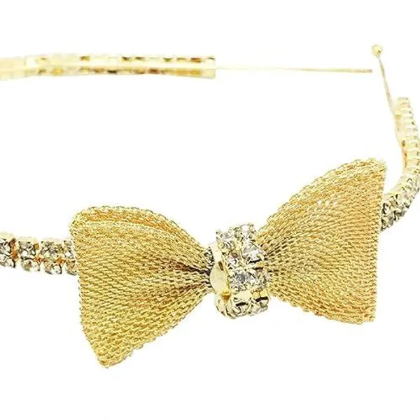 Gold-Toned_White_Rhinestone_Bow_Hairband_For_Women_&_Girls