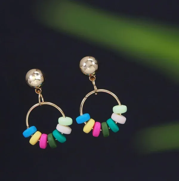 Gold_Plated_Multi_Colour_Beads_Drop_Earring_3230_For_Women_&_Girls