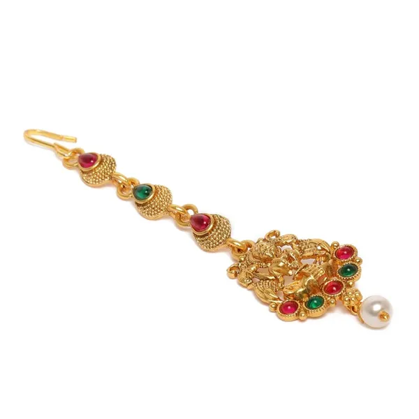 Red_Green_Gold-Toned_Brass-Plated_Stone-Studded_Temple_Maan_For_Women_&_Girls