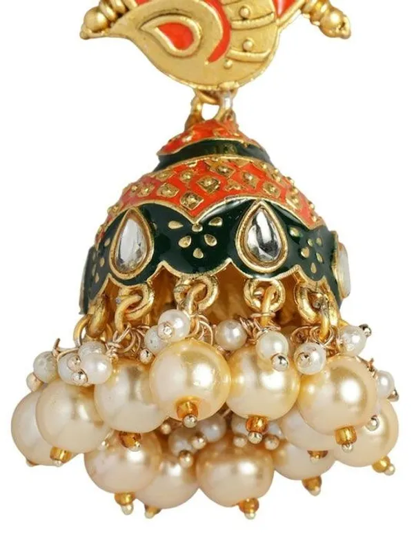 GoldPlated_Peacock_Shaped_Jhumkas_Earrings_For_Women_&_Girls