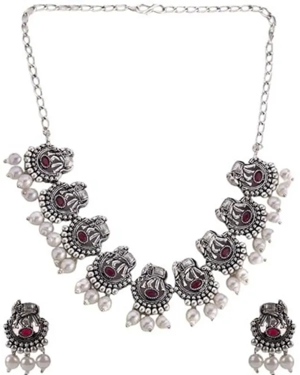 Oxidized_Silver_Lakshmi_Temple_Necklace_Set_with_Ruby_&_Pearl_Drops_For_Women_&_Girls