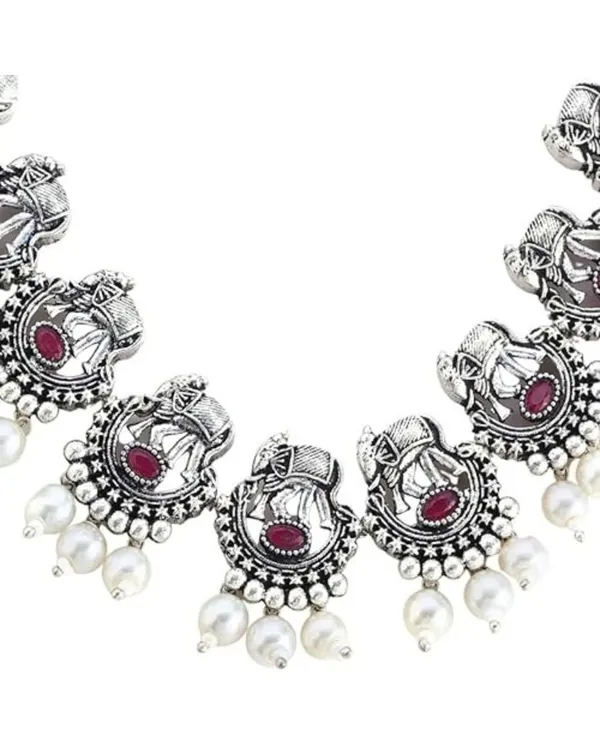 Oxidized_Silver_Lakshmi_Temple_Necklace_Set_with_Ruby_&_Pearl_Drops_For_Women_&_Girls