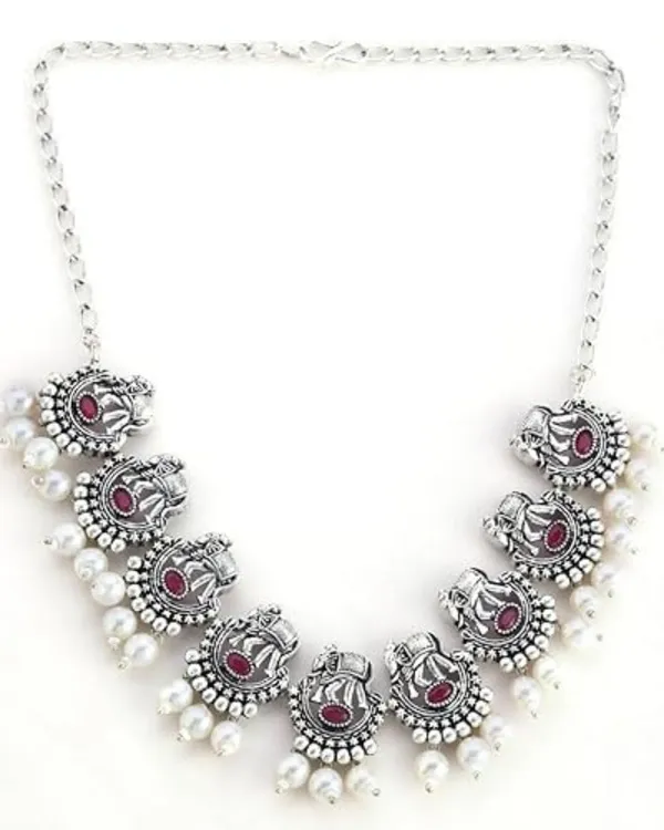 Oxidized_Silver_Lakshmi_Temple_Necklace_Set_with_Ruby_&_Pearl_Drops_For_Women_&_Girls