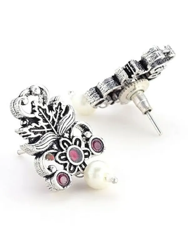Oxidized_Silver-Plated_Temple_Necklace_Set_with_Ruby_&_Pearl_Accents_For_Women_&_Girls