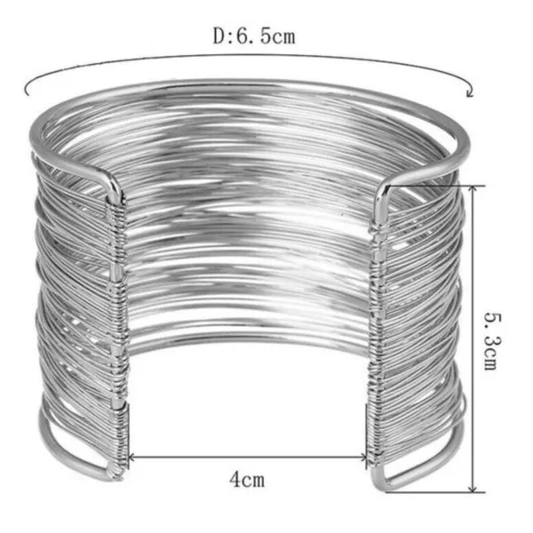 JWELLA_Trendy_Silver-Toned_Open_Cuff_Bracelet_for_Women_&_Girls_|_Textured_Multi-Wire_Metal_Bangle_|_Fashion_Statement_Wrist_Accessory_for_Party,_Daily_&_Casual_Wear