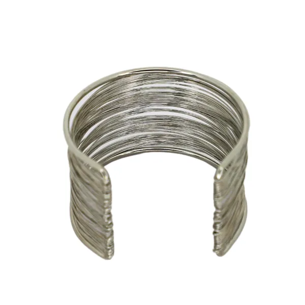 JWELLA_Trendy_Silver-Toned_Open_Cuff_Bracelet_for_Women_&_Girls_|_Textured_Multi-Wire_Metal_Bangle_|_Fashion_Statement_Wrist_Accessory_for_Party,_Daily_&_Casual_Wear