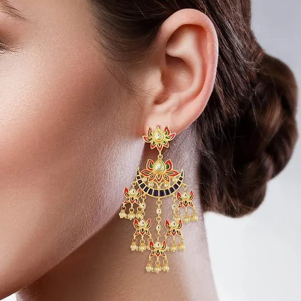 Radiant_Multicolor_Chandelier_Earrings_with_Kundan_and_Enamel_Detailing_For_Women_&_Girls