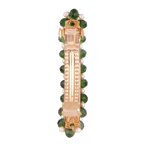 Emerald_Green_And_Gold_Beaded_Hair_Pin_For_Women_&_Girls