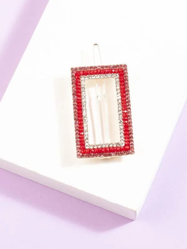 Red_Gold_Stone_French_Barrette_For_Women_&_Girls