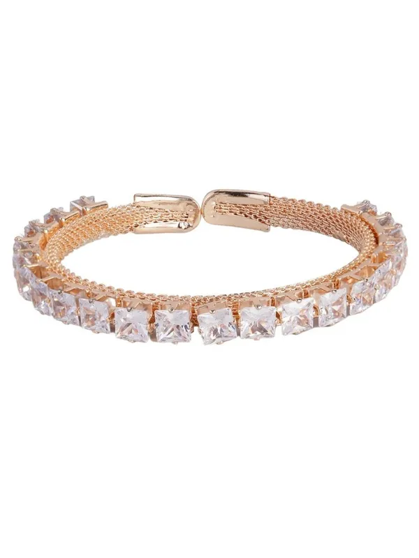 Rose_Gold-Plated_Bracelet_With_Square-Cut_Stones_For_Women_&_Girls