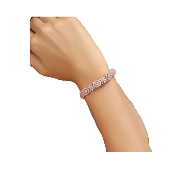 Rose_Gold_Plated_Crystal_Bracelet_For_Women_&_Girls