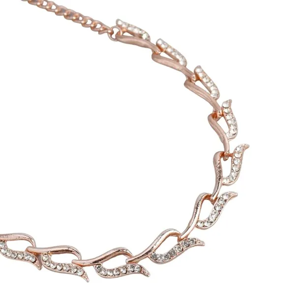 Rose_Gold_Plated_Curved_Crystal_Necklace_Set_With_Matching_Stud_Earrings_–_Elegant_Party_Wear_Jewelry_For_Women_&_Girls