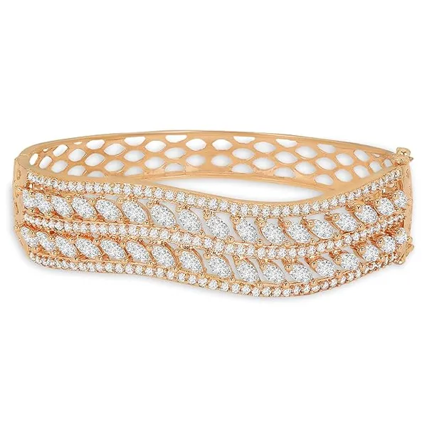 Rose_Gold-Plated_Handcrafted_Bangle_Bracelet_with_American_D_For_Women_&_Girls