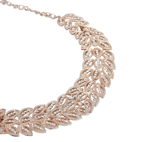 Rose_Gold-Plated_Leaf_Design_Necklace_And_Earring_Set_For_Women_&_Girls