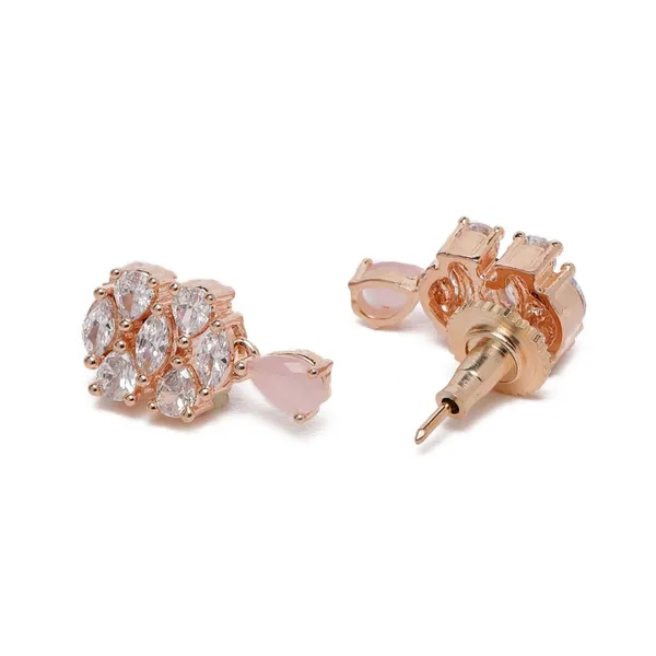 Rose_Gold_Plated_Necklace_&_Earring_Set_with_Sparkling_Stones_and_Pink_Teardrop_Accents_For_Women_&_Girls