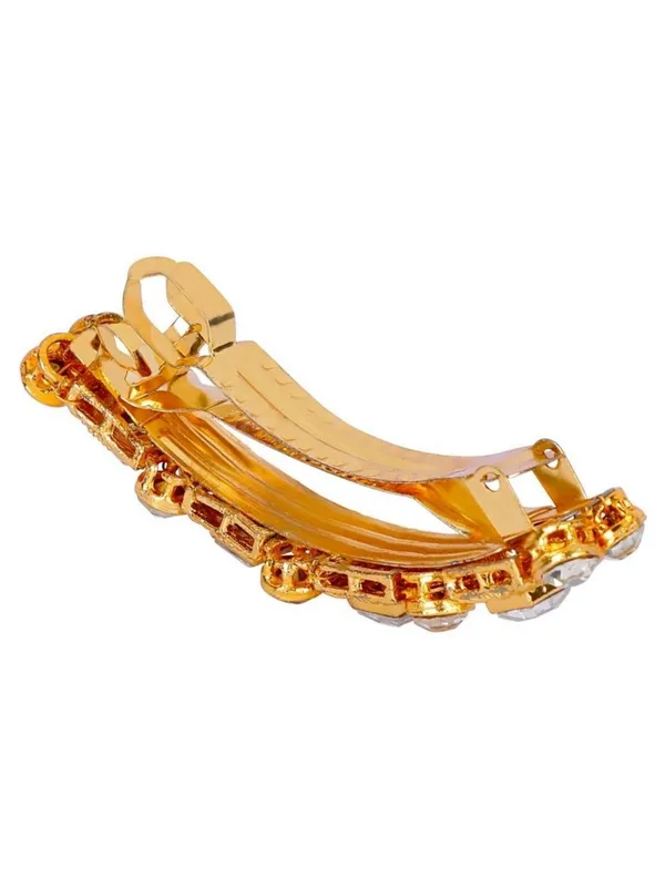 Gold_Plated_Brass_Hair_Clip_With_Glass_Clip_For_Women_&_Girls