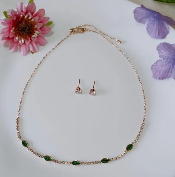 Silver/Gold/Rose_Gold_Plated_Choker_Necklace-_NK_2460_For_Women_&_Girls
