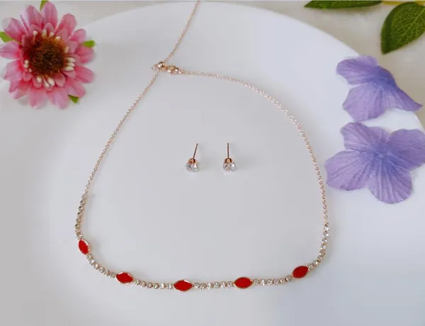 Silver/Gold/Rose_Gold_Plated_Choker_Necklace-_NK_2460_For_Women_&_Girls
