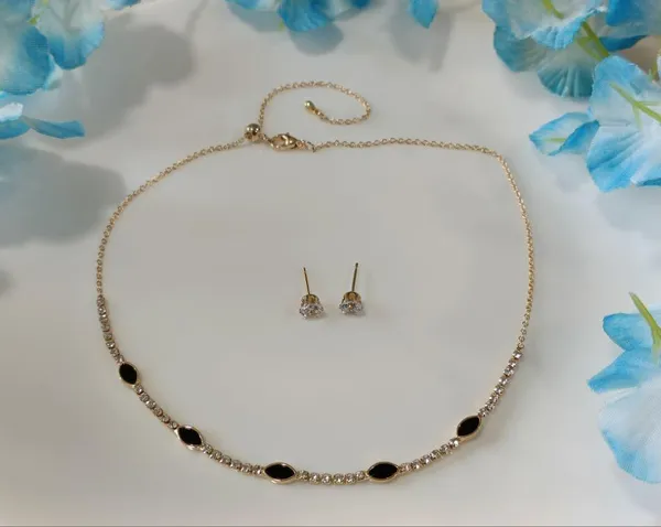 Silver/Gold/Rose_Gold_Plated_Choker_Necklace-_NK_2460_For_Women_&_Girls