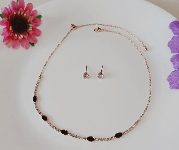 Silver/Gold/Rose_Gold_Plated_Choker_Necklace-_NK_2460_For_Women_&_Girls
