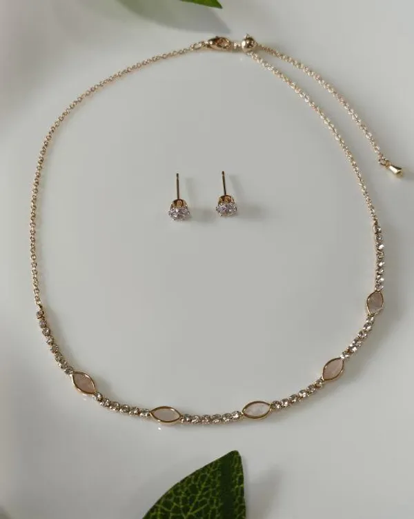 Silver/Gold/Rose_Gold_Plated_Choker_Necklace-_NK_2460_For_Women_&_Girls