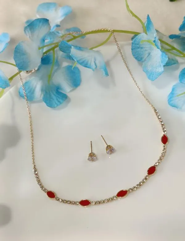 Silver/Gold/Rose_Gold_Plated_Choker_Necklace-_NK_2460_For_Women_&_Girls