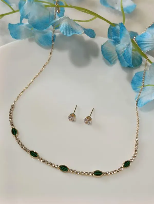 Silver/Gold/Rose_Gold_Plated_Choker_Necklace-_NK_2460_For_Women_&_Girls