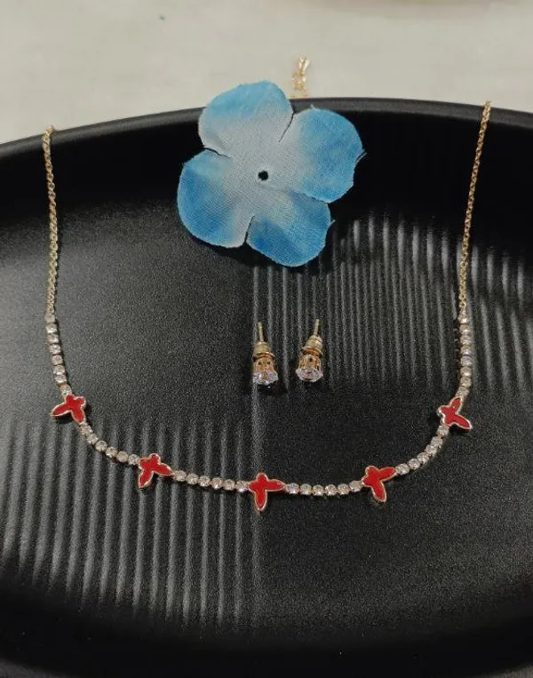 Silver/Gold/Rose_Gold_Plated_Choker_Necklace-_NK_2462_For_Women_&_Girls