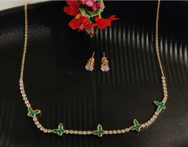 Silver/Gold/Rose_Gold_Plated_Choker_Necklace-_NK_2462_For_Women_&_Girls