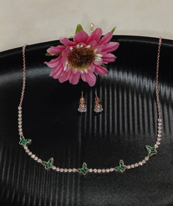 Silver/Gold/Rose_Gold_Plated_Choker_Necklace-_NK_2462_For_Women_&_Girls