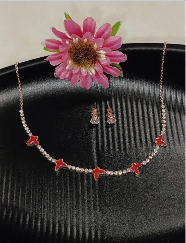 Silver/Gold/Rose_Gold_Plated_Choker_Necklace-_NK_2462_For_Women_&_Girls