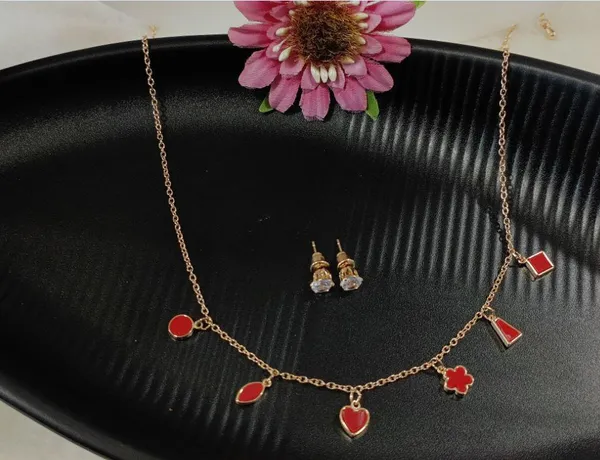 Silver/Gold/Rose_Gold_Plated_Choker_Necklace-_NK_2463_For_Women_&_Girls