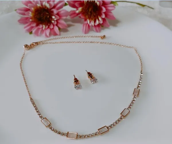 Silver/Gold/Rose_Gold_Plated_Choker_Necklace-_NK_2464_For_Women_&_Girls