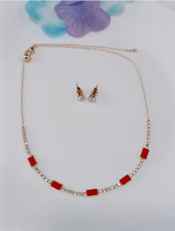 Silver/Gold/Rose_Gold_Plated_Choker_Necklace-_NK_2464_For_Women_&_Girls