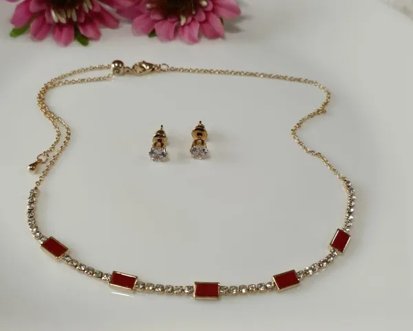 Silver/Gold/Rose_Gold_Plated_Choker_Necklace-_NK_2464_For_Women_&_Girls
