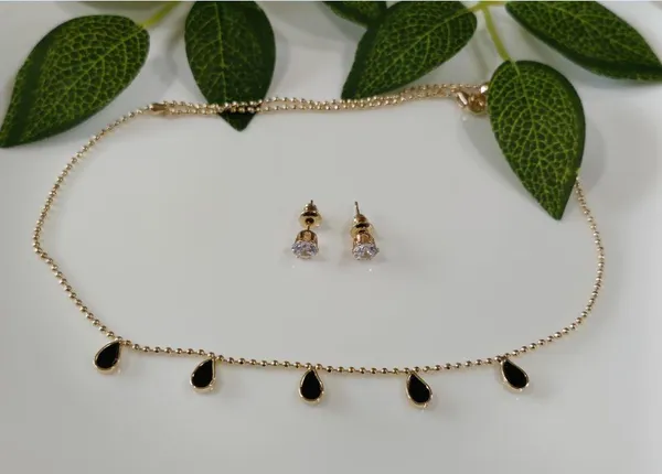 Silver/Gold/Rose_Gold_Plated_Choker_Necklace-_NK_2465_For_Women_&_Girls