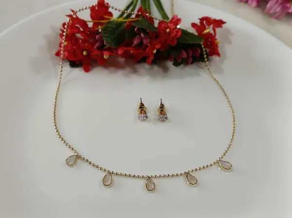Silver/Gold/Rose_Gold_Plated_Choker_Necklace-_NK_2465_For_Women_&_Girls