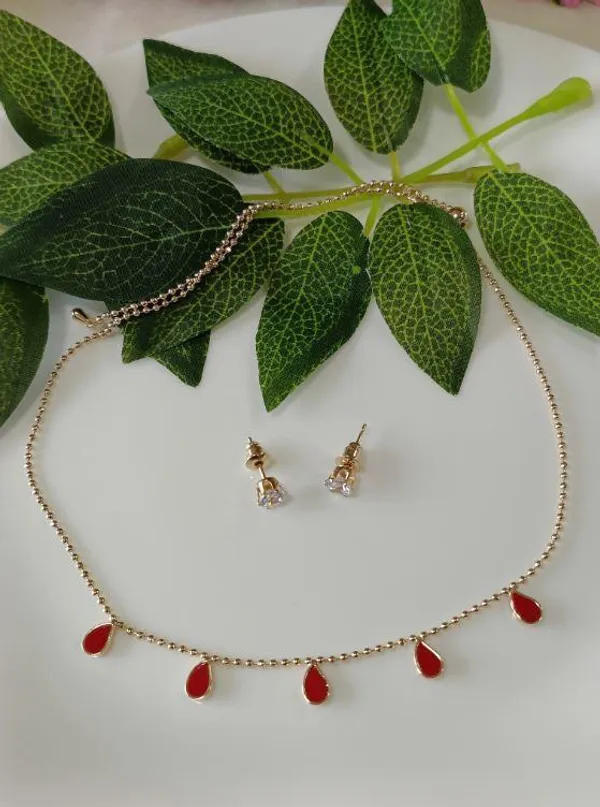 Silver/Gold/Rose_Gold_Plated_Choker_Necklace-_NK_2465_For_Women_&_Girls