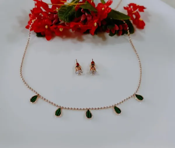 Silver/Gold/Rose_Gold_Plated_Choker_Necklace-_NK_2465_For_Women_&_Girls
