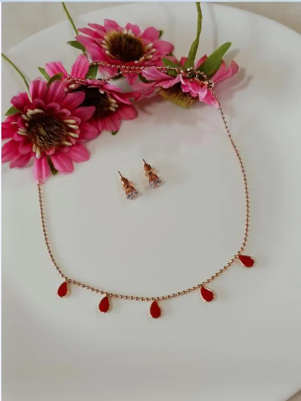 Silver/Gold/Rose_Gold_Plated_Choker_Necklace-_NK_2465_For_Women_&_Girls