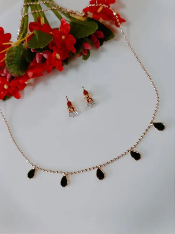 Silver/Gold/Rose_Gold_Plated_Choker_Necklace-_NK_2465_For_Women_&_Girls