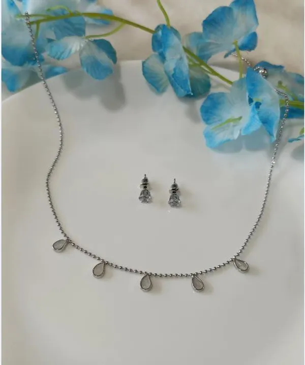 Silver/Gold/Rose_Gold_Plated_Choker_Necklace-_NK_2465_For_Women_&_Girls