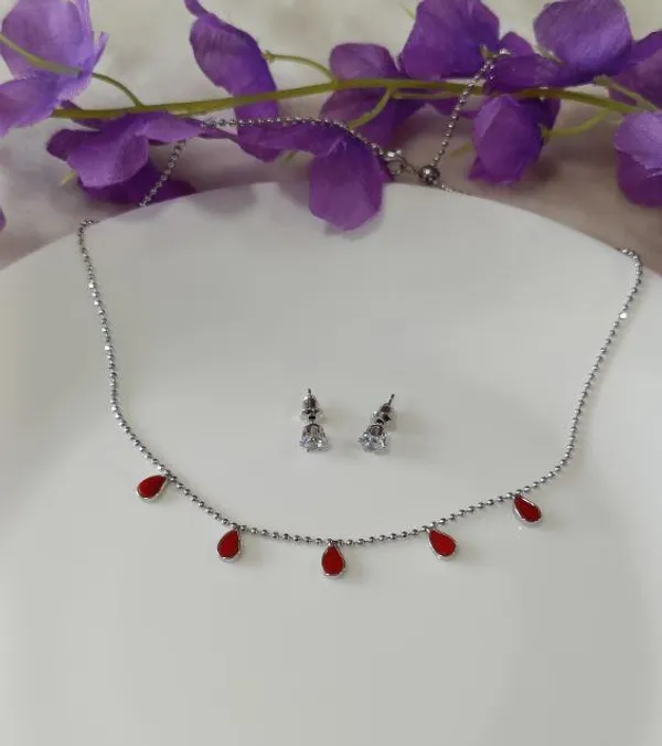 Silver/Gold/Rose_Gold_Plated_Choker_Necklace-_NK_2465_For_Women_&_Girls