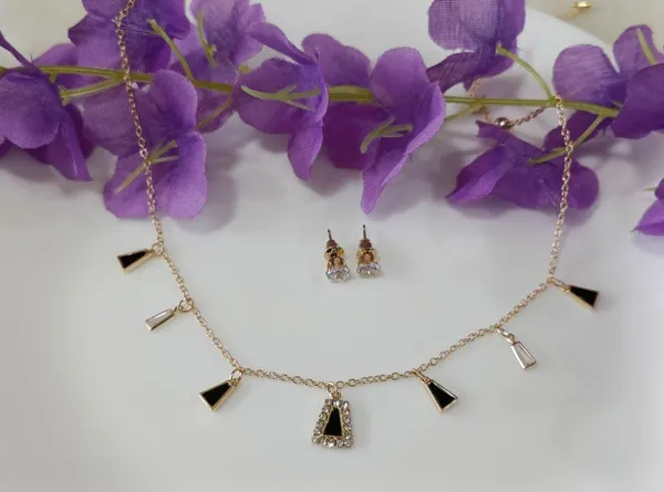 Silver/Gold/Rose_Gold_Plated_Choker_Necklace-_NK_2466_For_Women_&_Girls