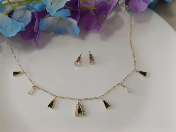 Silver/Gold/Rose_Gold_Plated_Choker_Necklace-_NK_2466_For_Women_&_Girls