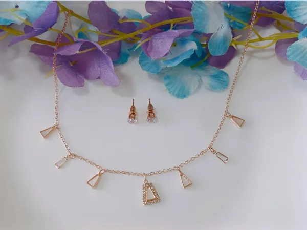 Silver/Gold/Rose_Gold_Plated_Choker_Necklace-_NK_2466_For_Women_&_Girls